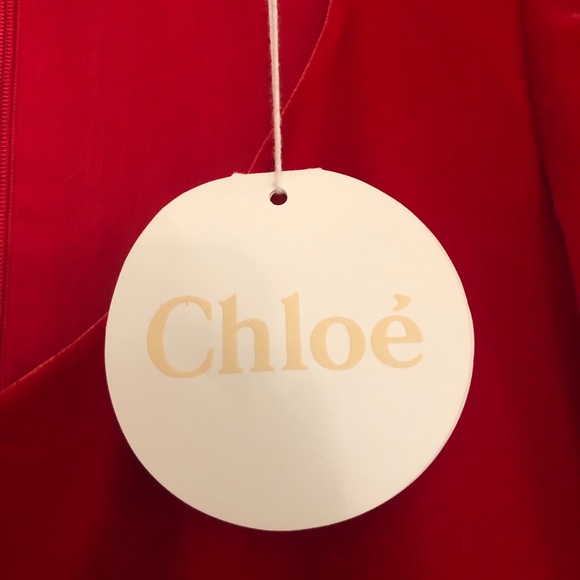 Chloé red crush velvet mini dress with heart cutout - Picture 6 of 10